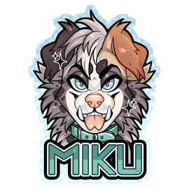 Miku symmetrical headshot badge