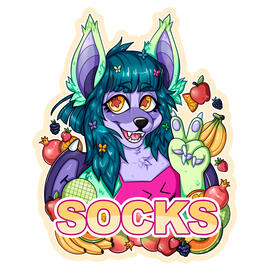 Socks half body badge