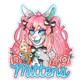 Mittens half body badge